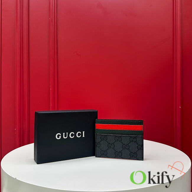 Okify Gucci Primavera Black Card Holder 10x8cm - 1