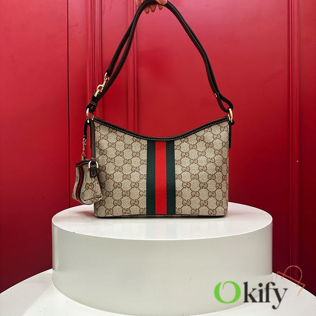 Okify Gucci Medium Shoulder Bag With Web A00D9T 25x18x11cm - 1