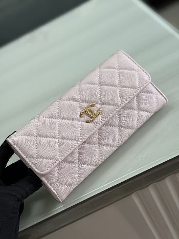 Okify CC 26P Pink Caviar Long Wallet 19x10x3cm 