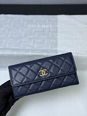 Okify CC 26P Dark Blue Caviar Long Wallet 19x10x3cm  - 1