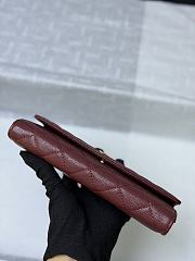 Okify CC 26P Red Burgundy Caviar Long Wallet 19x10x3cm  - 5