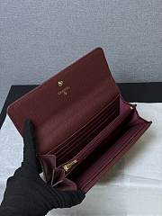 Okify CC 26P Red Burgundy Caviar Long Wallet 19x10x3cm  - 4