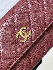 Okify CC 26P Red Burgundy Caviar Long Wallet 19x10x3cm  - 2