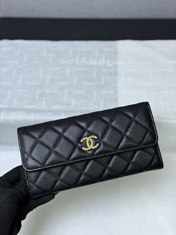 Okify CC 26P Black Caviar Long Wallet 19x10x3cm 