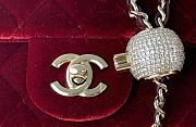 Okify CC Flap Bag Red Velvet With Diamond Ball AS1786 18x13x7cm - 5