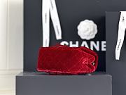 Okify CC Flap Bag Red Velvet With Diamond Ball AS1786 18x13x7cm - 2