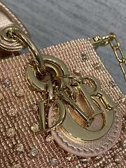 Okify Dior Lady D-Joy Bag Rose Gold With Crystal 16x9x5cm - 5