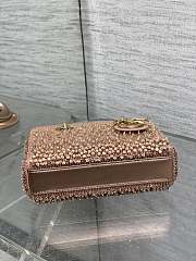Okify Dior Lady D-Joy Bag Rose Gold With Crystal 16x9x5cm - 2