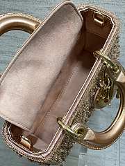 Okify Dior Lady D-Joy Bag Rose Gold With Crystal 16x9x5cm - 3