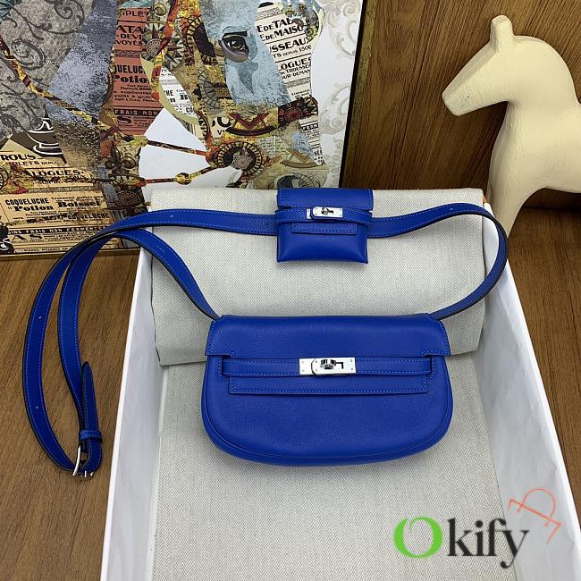 Okify Hermes Kelly Moove Bag Dark Blue Swift 17x10x5cm - 1