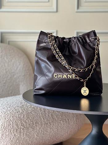 Okify CC 22 Small Bag Dark Brown Waxed Calfskin 35x37x7cm AS3260