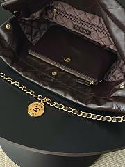 Okify CC 22 Medium Bag Dark Brown Waxed Calfskin 39x42x8cm AS3261 - 3