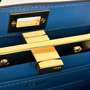 Okify Fendi Peekaboo ISeeU Petite Bag Blue Ostrich 20x15x11cm - 4