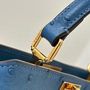 Okify Fendi Peekaboo ISeeU Petite Bag Blue Ostrich 20x15x11cm - 6