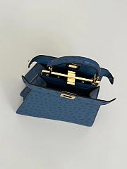 Okify Fendi Peekaboo ISeeU Petite Bag Blue Ostrich 20x15x11cm - 5