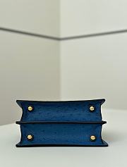 Okify Fendi Peekaboo ISeeU Petite Bag Blue Ostrich 20x15x11cm - 2