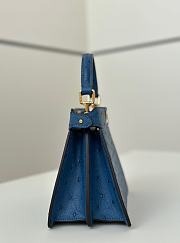 Okify Fendi Peekaboo ISeeU Petite Bag Blue Ostrich 20x15x11cm - 3