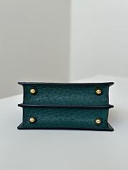 Okify Fendi Peekaboo ISeeU Petite Bag Dark Green Ostrich 20x15x11cm - 4