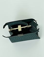 Okify Fendi Peekaboo ISeeU Petite Bag Dark Green Ostrich 20x15x11cm - 2