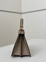 Okify Fendi Peekaboo ISeeU Petite Bag Beige Taupe Ostrich 20x15x11cm - 6