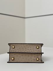 Okify Fendi Peekaboo ISeeU Petite Bag Beige Taupe Ostrich 20x15x11cm - 2