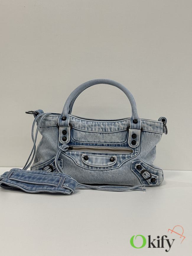 Okify Balenciaga Le City First Bag Denim Light Blue 33x20x6cm - 1