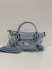 Okify Balenciaga Le City First Bag Denim Light Blue 33x20x6cm - 1