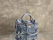 Okify Balenciaga Le City Small Bag Denim Light Blue 30x19x10cm - 5