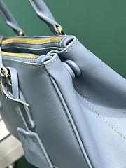 Okify Prada Galleria Medium Leather Bag Light Blue 1BA457 28x14x10.5cm - 3