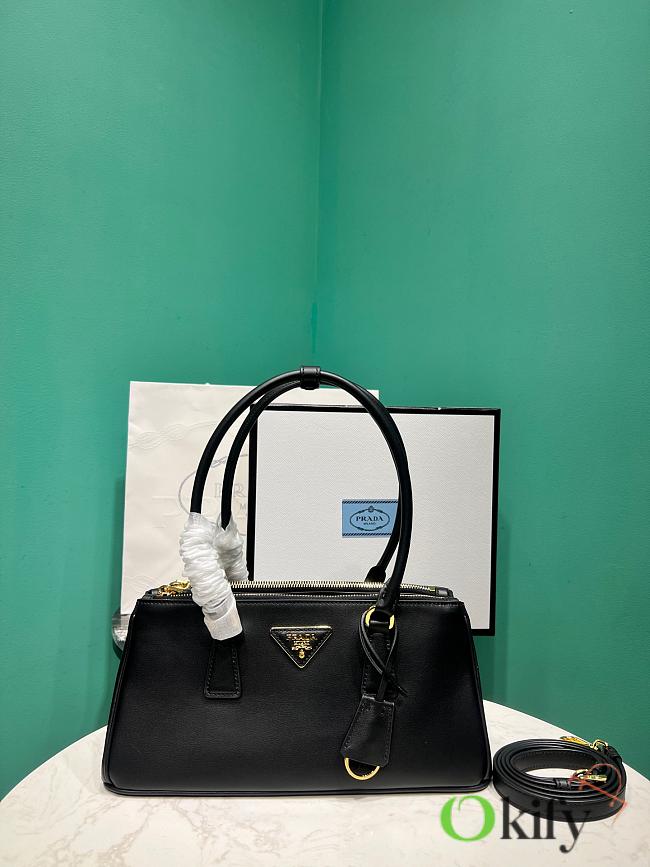 Okify Prada Galleria Medium Leather Bag Black 1BA457 28x14x10.5cm - 1