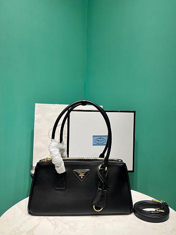 Okify Prada Galleria Medium Leather Bag Black 1BA457 28x14x10.5cm
