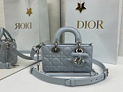 Okify Dior Mini Lady D-Joy Bag Iced Blue Lambskin 19x10.5x5.5cm - 1