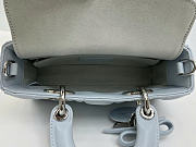 Okify Dior Mini Lady D-Joy Bag Iced Blue Lambskin 19x10.5x5.5cm - 5