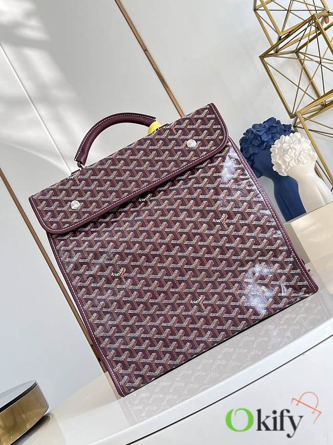 Okify Goyard Saint Leger Red Burgundy Backpack 34x37x15cm - 1