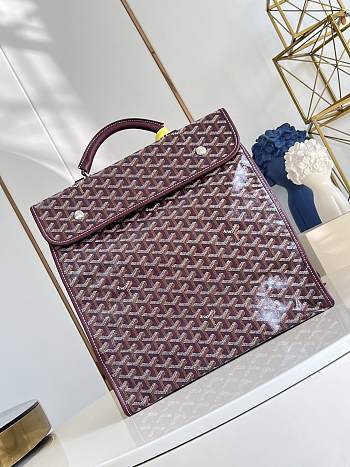 Okify Goyard Saint Leger Red Burgundy Backpack 34x37x15cm