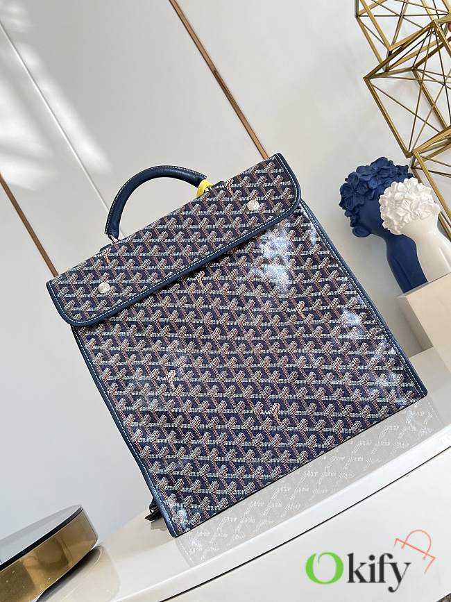 Okify Goyard Saint Leger Dark Blue Backpack 34x37x15cm - 1