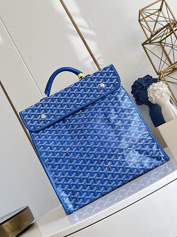 Okify Goyard Saint Leger Blue Backpack 34x37x15cm