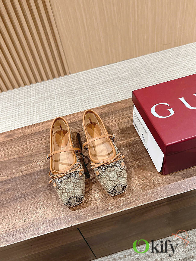 Okify Gucci Horsebit Brown Women Flat Shoes - 1