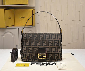 Okify Fendi Flap 26325 FF Zucca Bag Brown 30x20x12cm