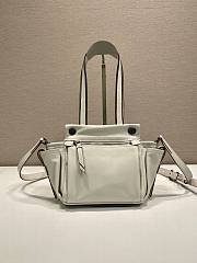 Okify Prada Route Leather Mini Tote Bag White 1BG699 18x17.5x12cm - 6