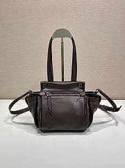 Okify Prada Route Leather Mini Tote Bag Dark Brown 1BG699 18x17.5x12cm - 6