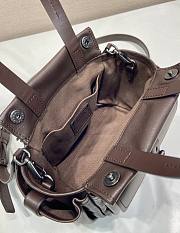 Okify Prada Route Leather Mini Tote Bag Dark Brown 1BG699 18x17.5x12cm - 4