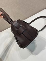 Okify Prada Route Leather Mini Tote Bag Dark Brown 1BG699 18x17.5x12cm - 5