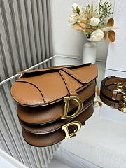 Okify Dior Saddle Bag Brown 25.5x20x6.5cm - 3