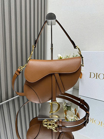 Okify Dior Saddle Bag Brown 25.5x20x6.5cm