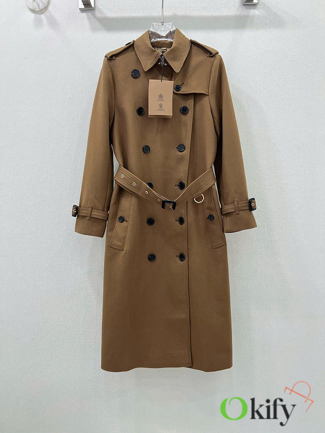 Okify Burberry Dark Brown Trend Coat (has big size) - 1