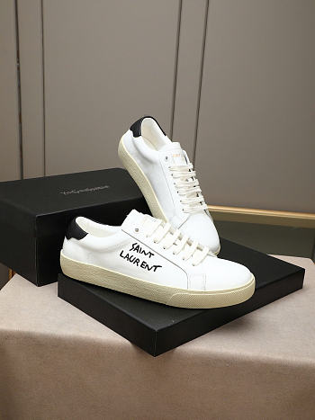 Okify YSL White And Black Men Sneakers 