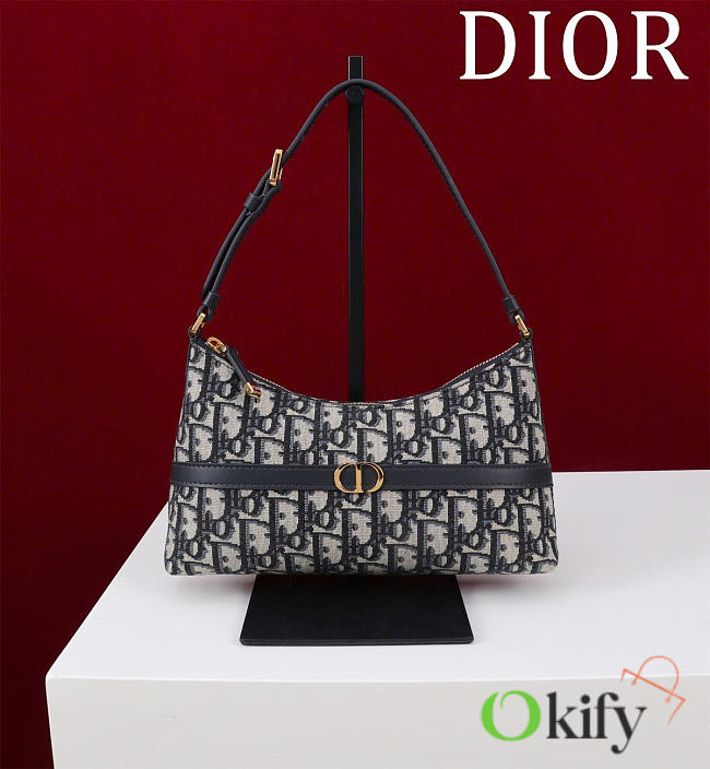 Okify Dior Mini Cigale 30 Montaigne Bag Blue 24x6.5x14cm - 1