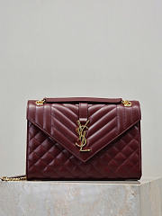 Okify YSL Envelope Bag Red Burgundy 24x17.5x6cm - 1