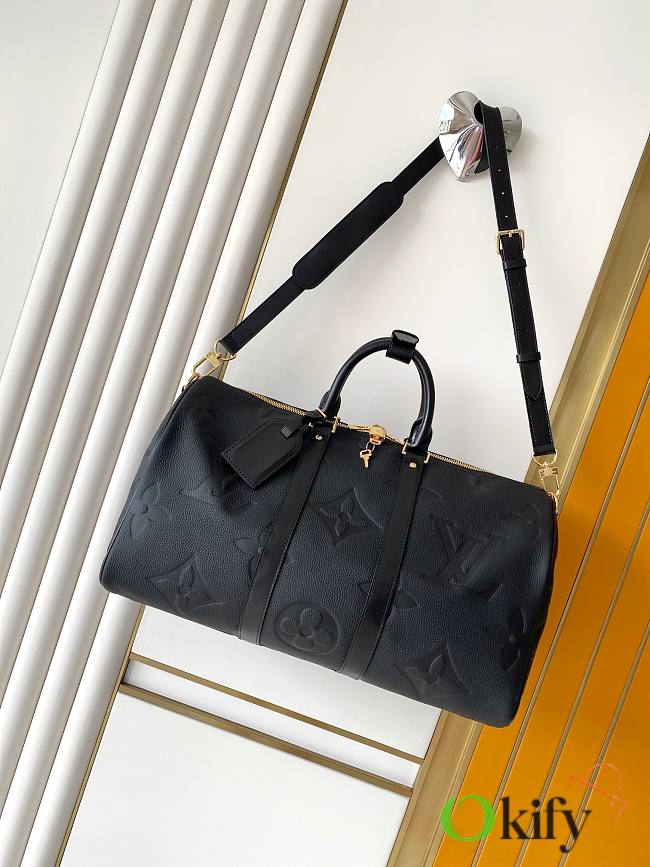 Okify Louis Vuitton Keepall 45 Bag Black M45532 45x27x20cm - 1
